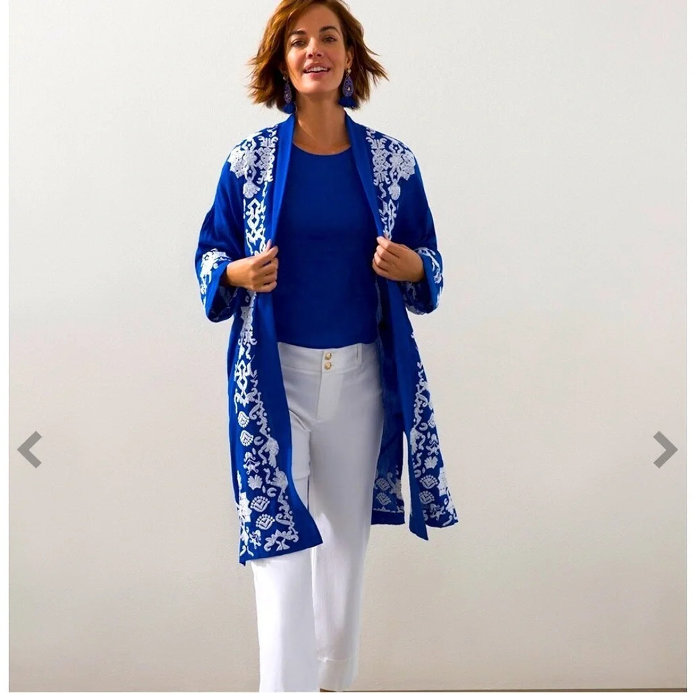 CHICO’S Embroidered Kimono - Size S/M